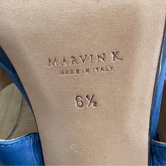 Marvin K. (Aquatalia) Blue Leather High Heel Sandals - Made in Italy - Size 6.5 - Picture 12 of 16